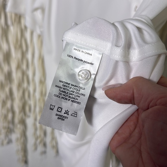 Quince NWT Commuter Stretch Pique Short Sleeve Button Down in White Large - Picture 7 of 11